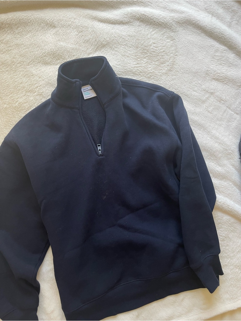 Aritzia Classic Half-Zip Navy Women‘s Oversized Sweater